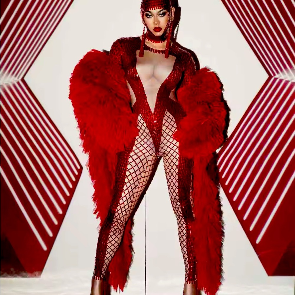 Custom Sequins Jumpsuit - image 3